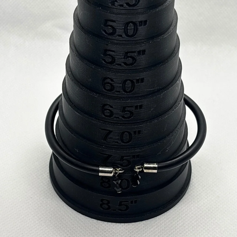 Black Cord Bracelet‎ AB Beads Silver Accents Bangle Fashion Jewelry
